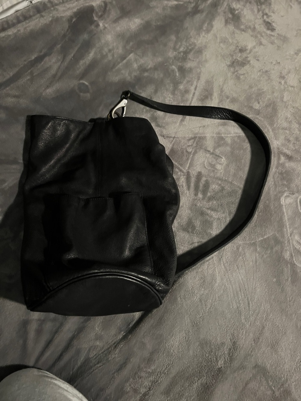 Free People Black Leather Bucket Bag - Picture 4 of 9